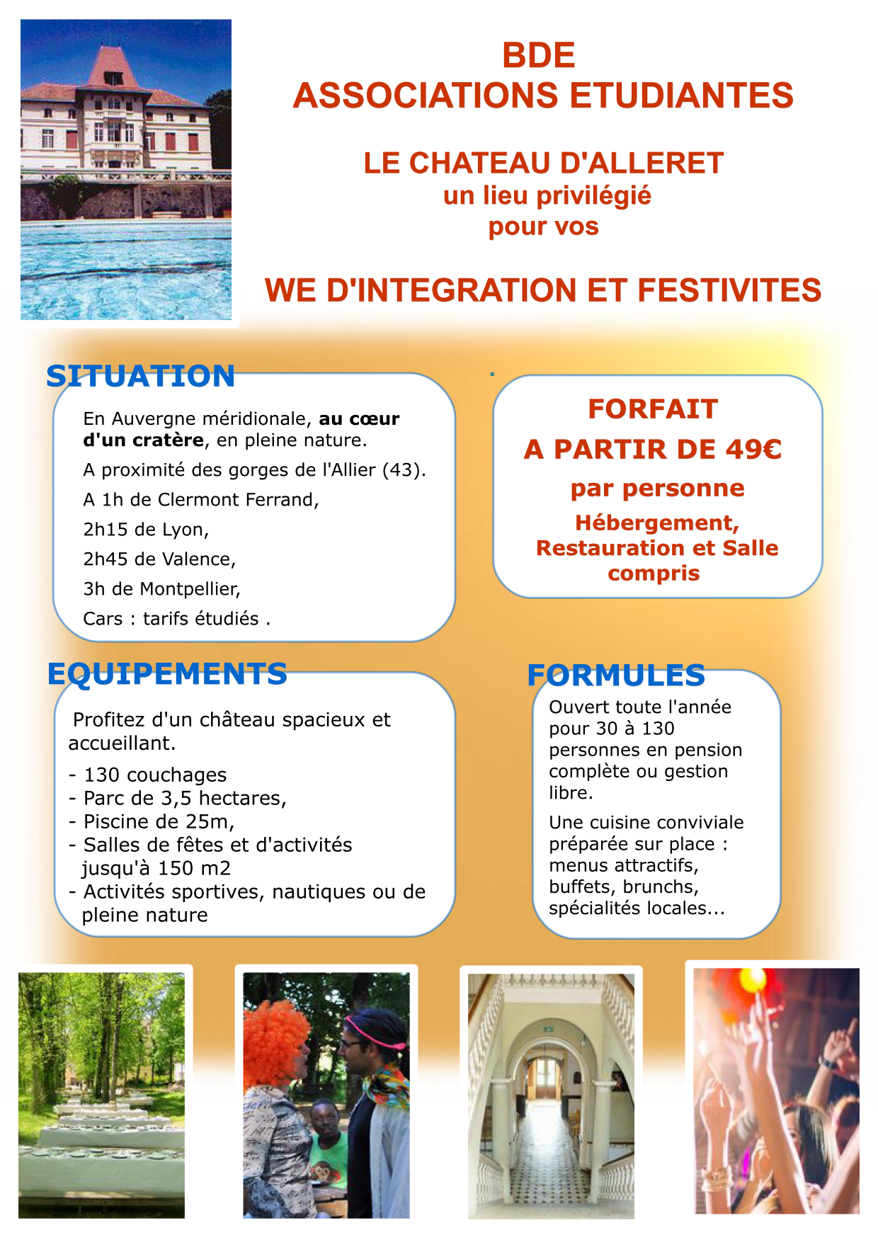 Weekend intégration étudiant Chateau d'Alleret